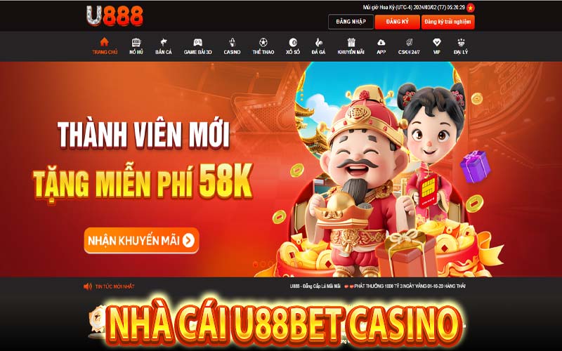 Nhà cái u88bet nhiều khuyến mãi lớn - Tặng thành viên mới 58k trải nghiệm